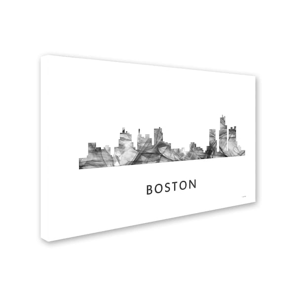 Marlene Watson 'Boston Mas Skyline WB-BW' Canvas Art,22x32